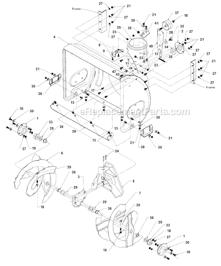 Page D Diagram and Parts List for 31AE663H401 1998 Yard Man Snow Blower
